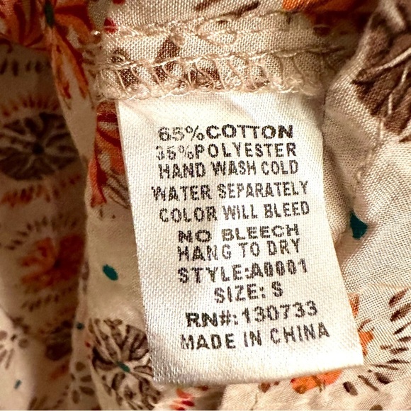 Umgee Bohemian Hippie Multicolored Babydoll Top Size Small - Picture 4 of 8